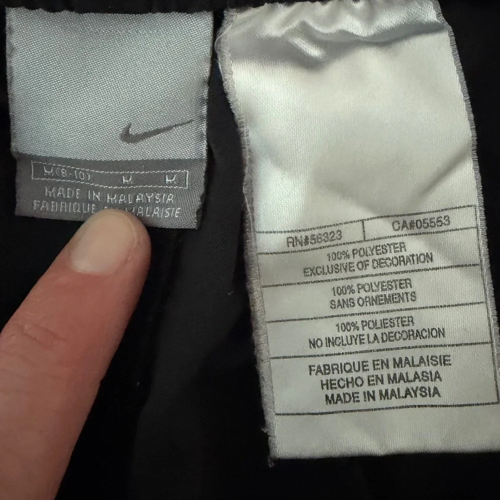 Nike Vintage Track Pants Black White Side Stripe Mesh Wide Leg Mens Medium